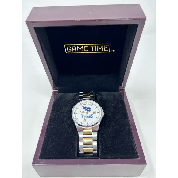 Game Time Men's MVP Series Tennessee Titans Two Watch w/Date Quartz Analog - Picture 5 of 6